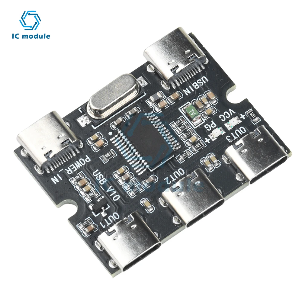 Type C USB Expansion Board Hub 1 In 3 Out Hub Usb Hud Expansion Module With Power Interface