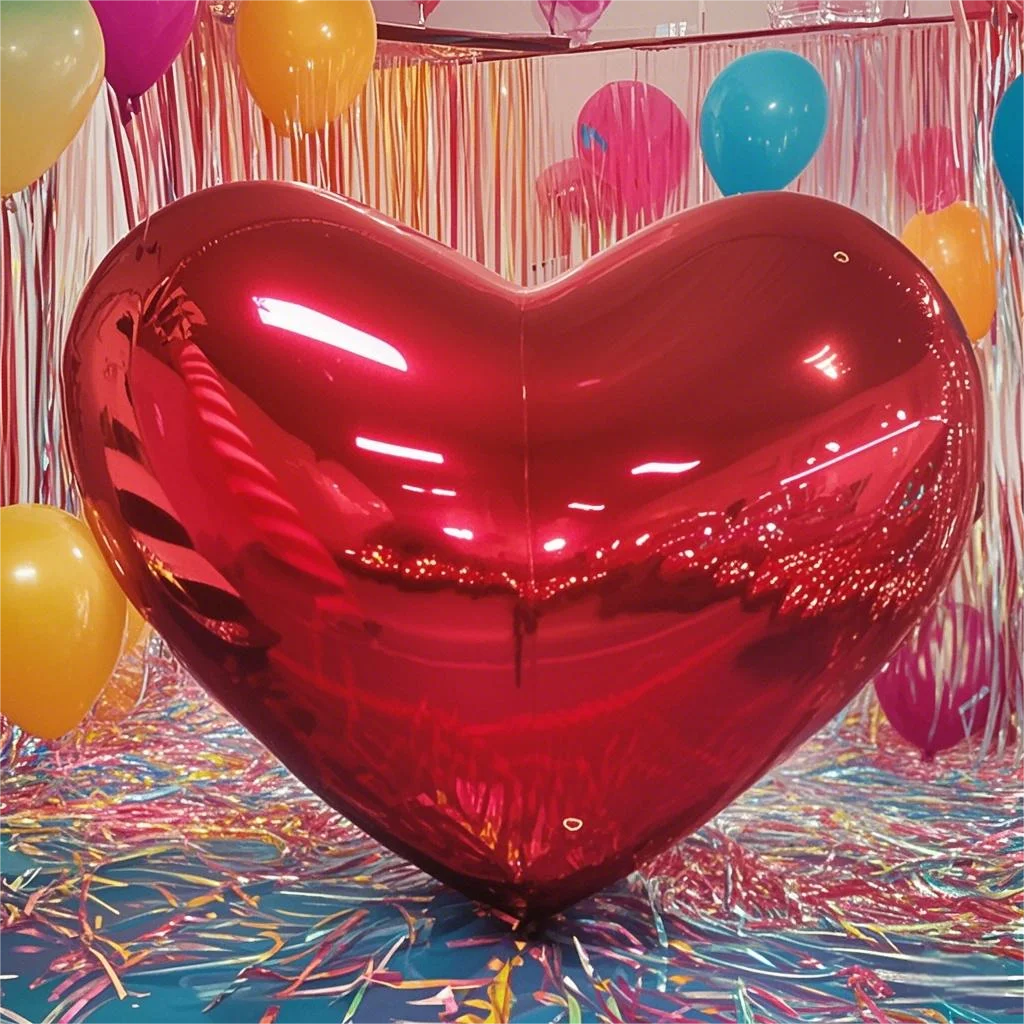 Giant Inflatable Heart Mirror Ball Dazzle Chrome Pvc Red Pink Silver Hearts Shape Balloon For Party Valentine's Day Decoration