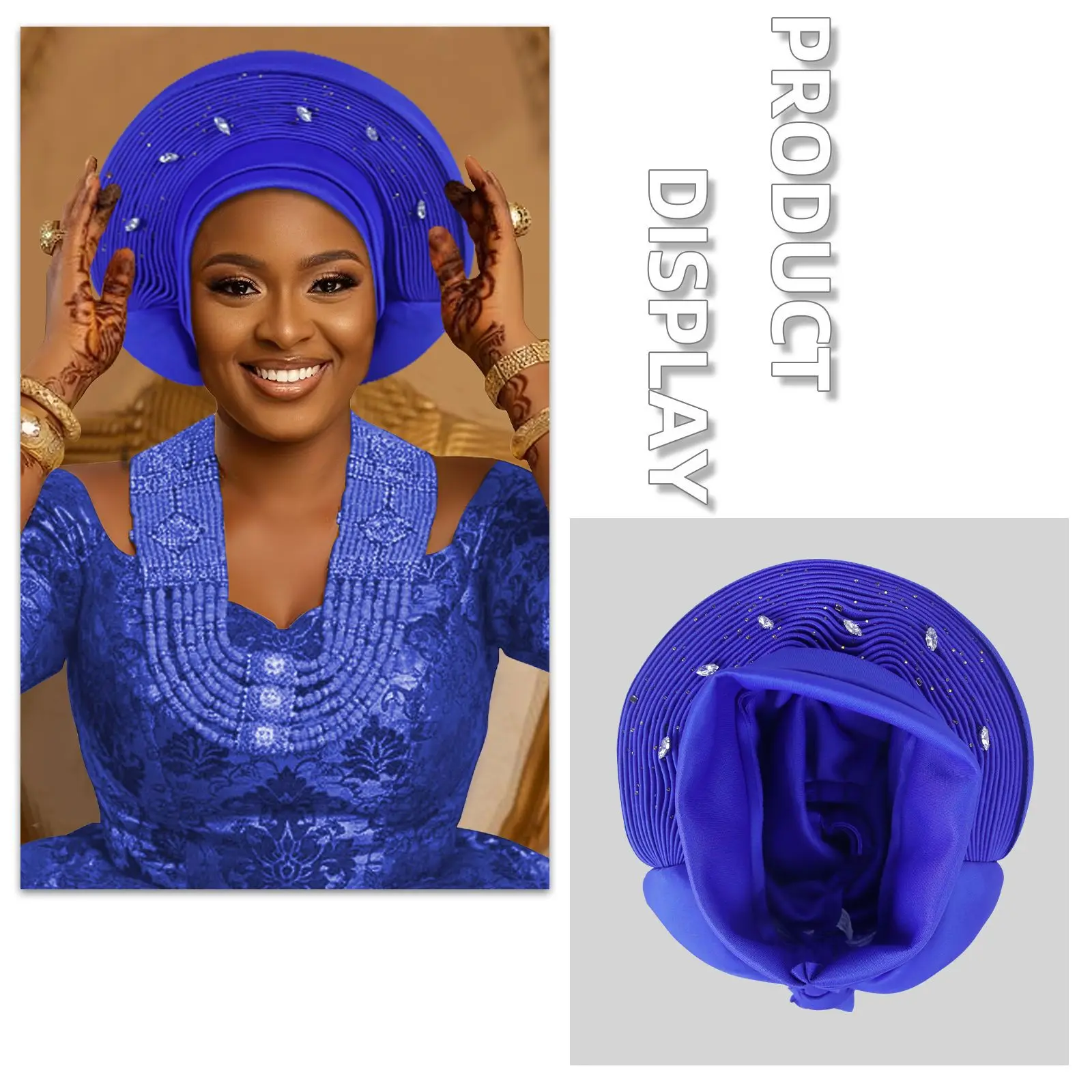 

Модный африканский мусульманский тюрбан, женский головной убор Autogele, женские повязки на голову, нигерийский свадебный головной убор, капот, хиджаб, тюрбан Mujer