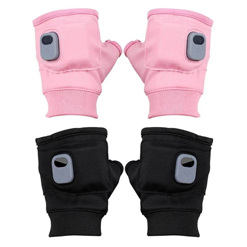 Rechargeable Heated Gloves 360 Degree Heating Thermal Heated Gloves Windproof Fingerless Hand Warmer For Indoor And Outdoor