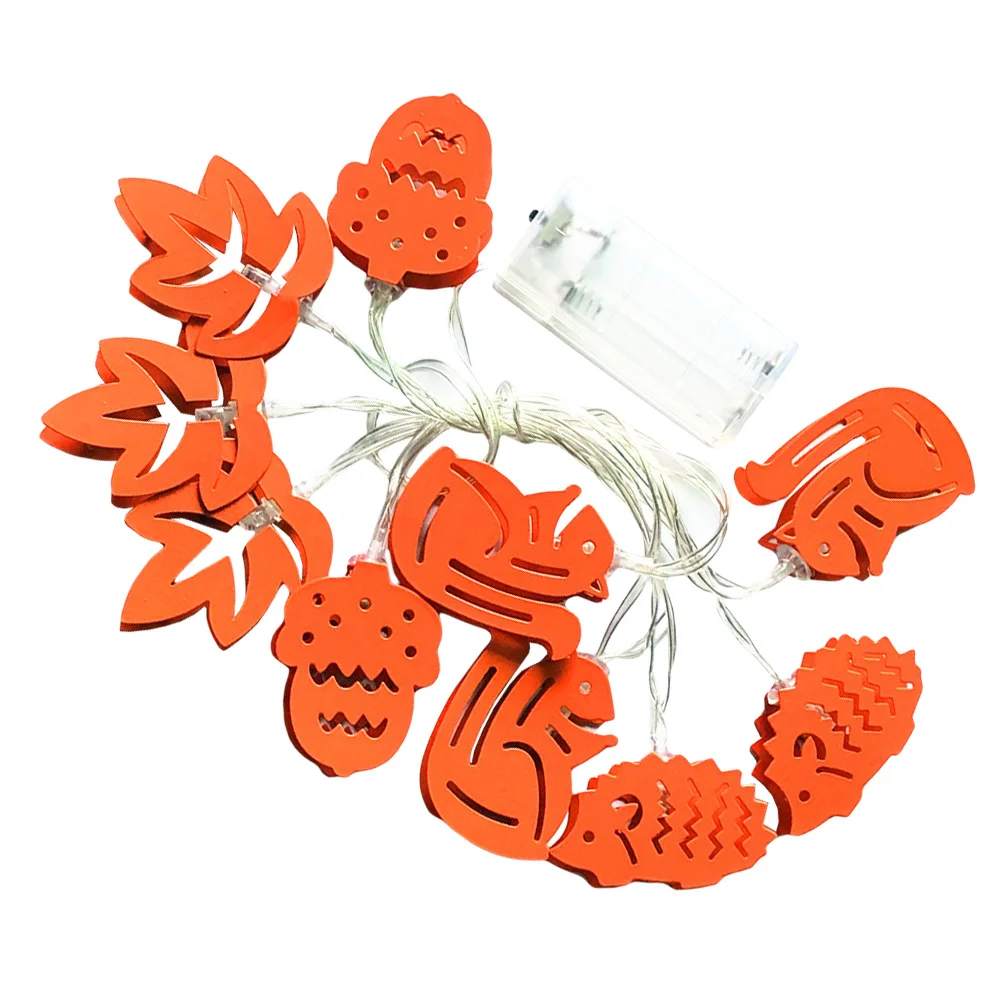 1 مجموعة Led الديكور ضوء سلسلة السنجاب الصنوبر المخروط مابل ليف تصميم لعيد الشكر عيد الميلاد حفلة الخريف الخريف ديكور عيد الميلاد #6