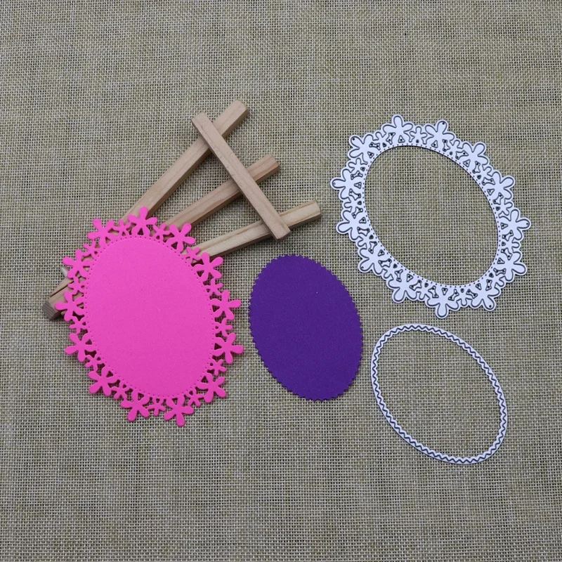 قوالب قطع معدنية بإطار بيضاوي ، قالب مرآة ، قصاصات ذاتية الصنع ، شفرة قالب سكين ، استنسل لكمة ، حرف بطاقات ورقية