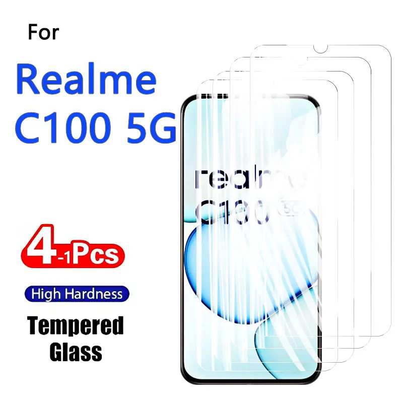 1–4 Stück Displayschutzfolien für Realme C100 5G C 100 HD, gehärtetes Glas, Kristall, hochaluminiumhaltig, kratzfest, für Fingerabdrücke geeignet