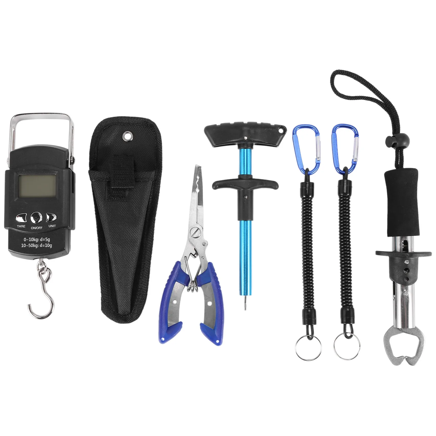 M09K Fish Hook Remover Tools,Handheld Digital Fish Scale Squeeze-Out Fish Gripper Fishing Combo Kit Fish Tackle Accessories
