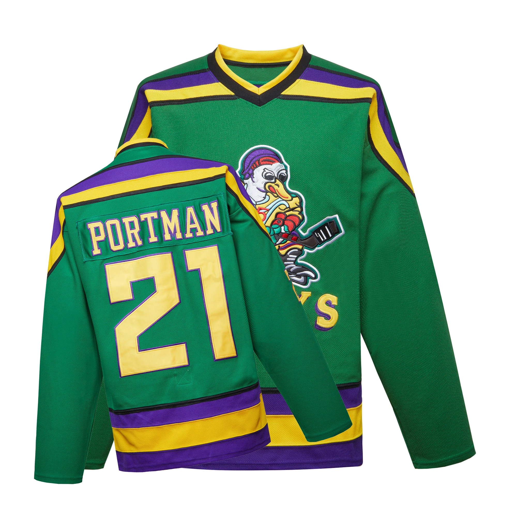 Mighty Ducks Jersey Movie Ice Hockey Jersey Charlie Conway #96 Adam Banks #99, 90S Hip Hop Clothing for Party with Kids＆Adult