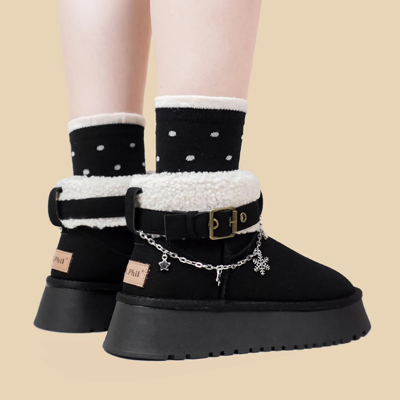 Amy e Michael Scarpe invernali imbottite in cotone nuove da donna Stivaletti caldi in peluche da donna Stivali da neve robusti termici neri Scarpe