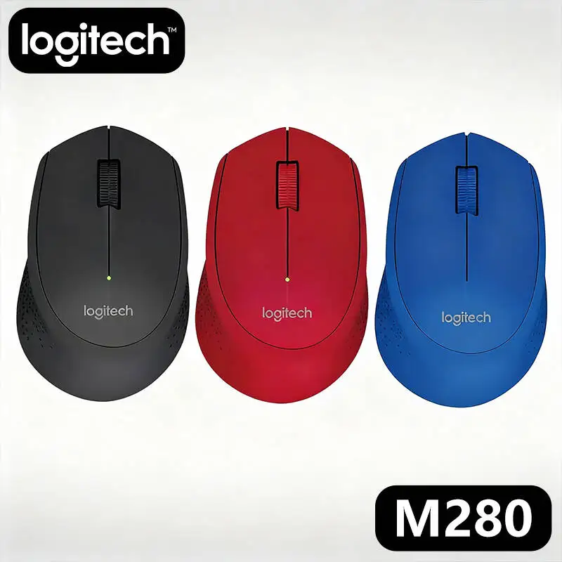 

Беспроводная мышь Logitech M280, деловая офисная мышь для ноутбука, эргономичная мышь USB, удобная красочная с беспроводным приемником 2,4G