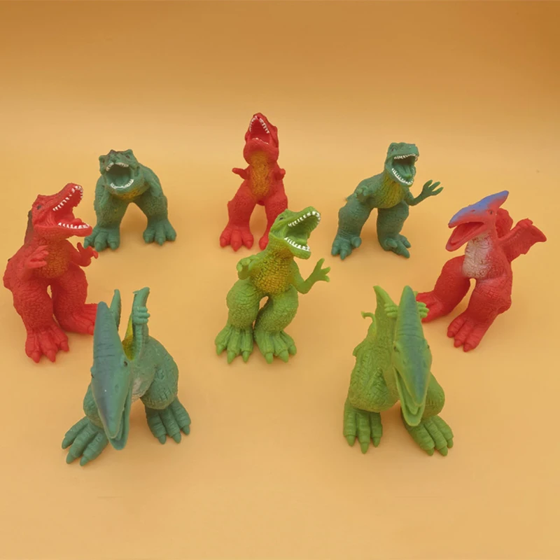 5Pcs Creative Simulation Dinosaur Finger Doll Children Soft Rubber Stress Relief Toys Funny Tyrannosaurus Rex Finger Toys Gift