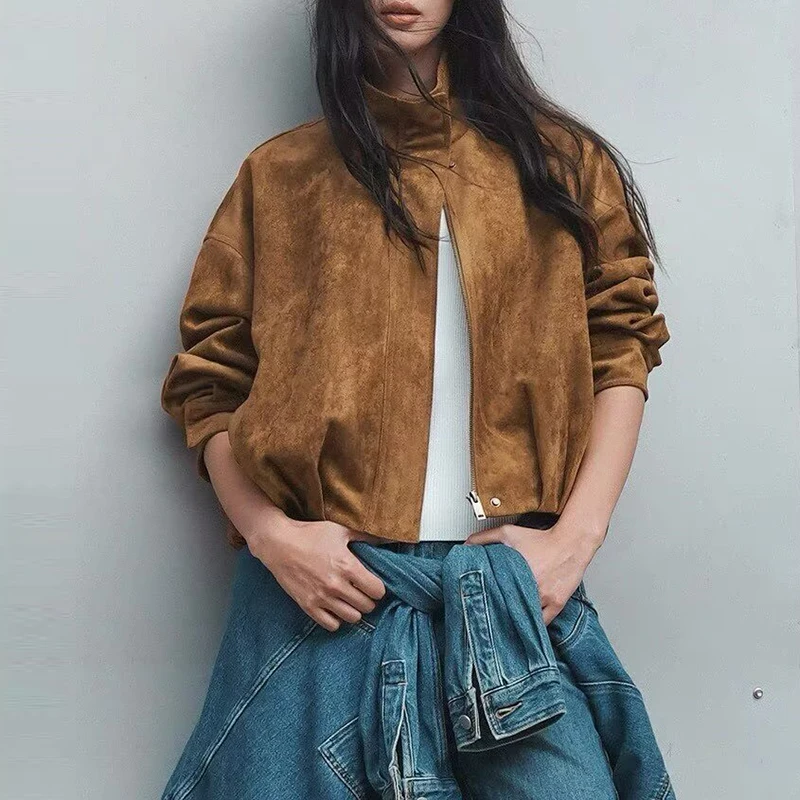 Jackets Women's Autumn Coats 2026 New Chic Loose Short Jackets Women's Fashion Leisure Travel Street Warm Youth Long Sleeve Coat