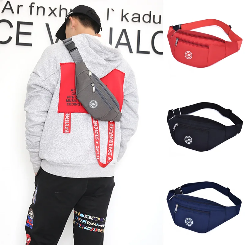 New Fashion Men Women Waist Bum Bag Fanny Pack Belt Money Pouch Wallet Zip Travel Hiking Bag Black Blue Red Gray