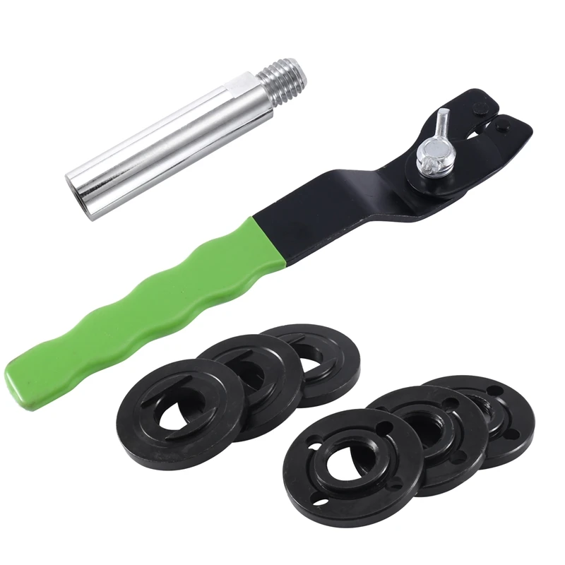 Accessoires de meuleuse d'angle pour pioche, Kit de 8 pièces pour meuleuse d'écrou pour outils électriques 5/8 – 11, clé à molette, écrou à bride et arbre d'extension