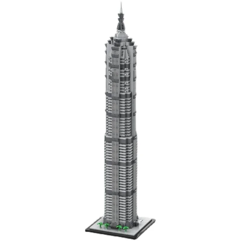 MOC- 148580   Jinmao Building escala 1:800 modelo arquitectónico rompecabezas juego de bloques de partículas pequeñas para hombres
