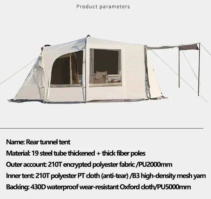 Imagem -02 - Portátil Rainproof e Sunproof Multifuncional Camping Tent Outdoor Universal Suv Tenda Traseira do Carro Túnel de Extensão Flysheet Engrossar Flysheet