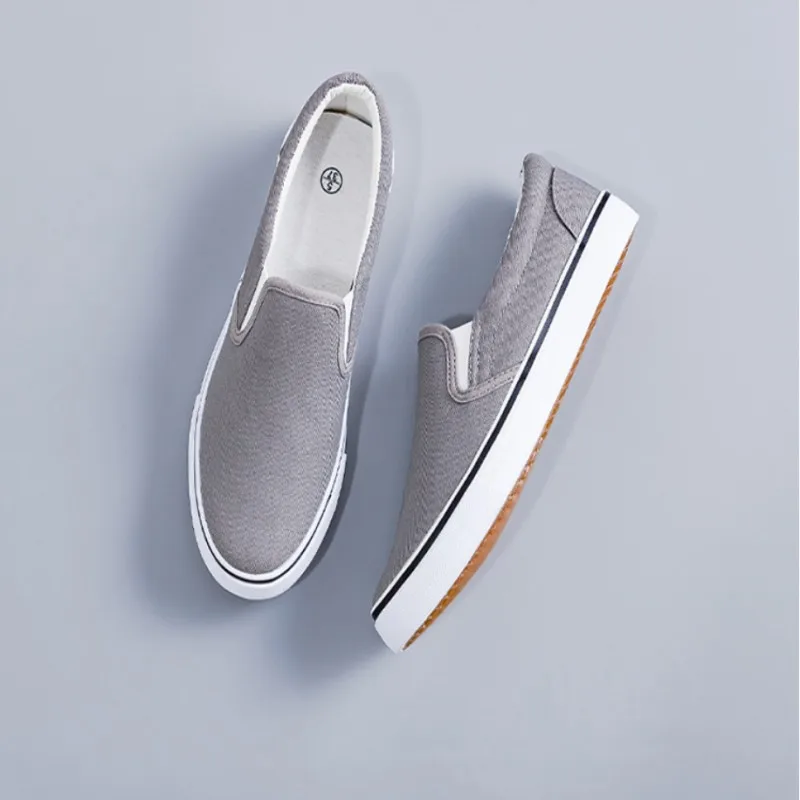 2026 Spring Autumn New All Black Low Top Canvas Shoes for Lazy Men Women Couple Style Student Elastic Casual Flat Shoes