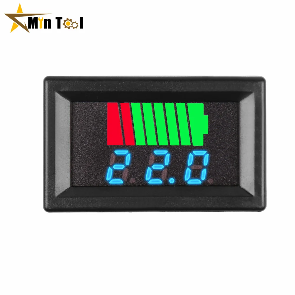 Car Battery Voltmeter Charge Level Indicator 12V 24V 36V 48V 60V Lithium Battery Capacity Meter Test Display LED Tester