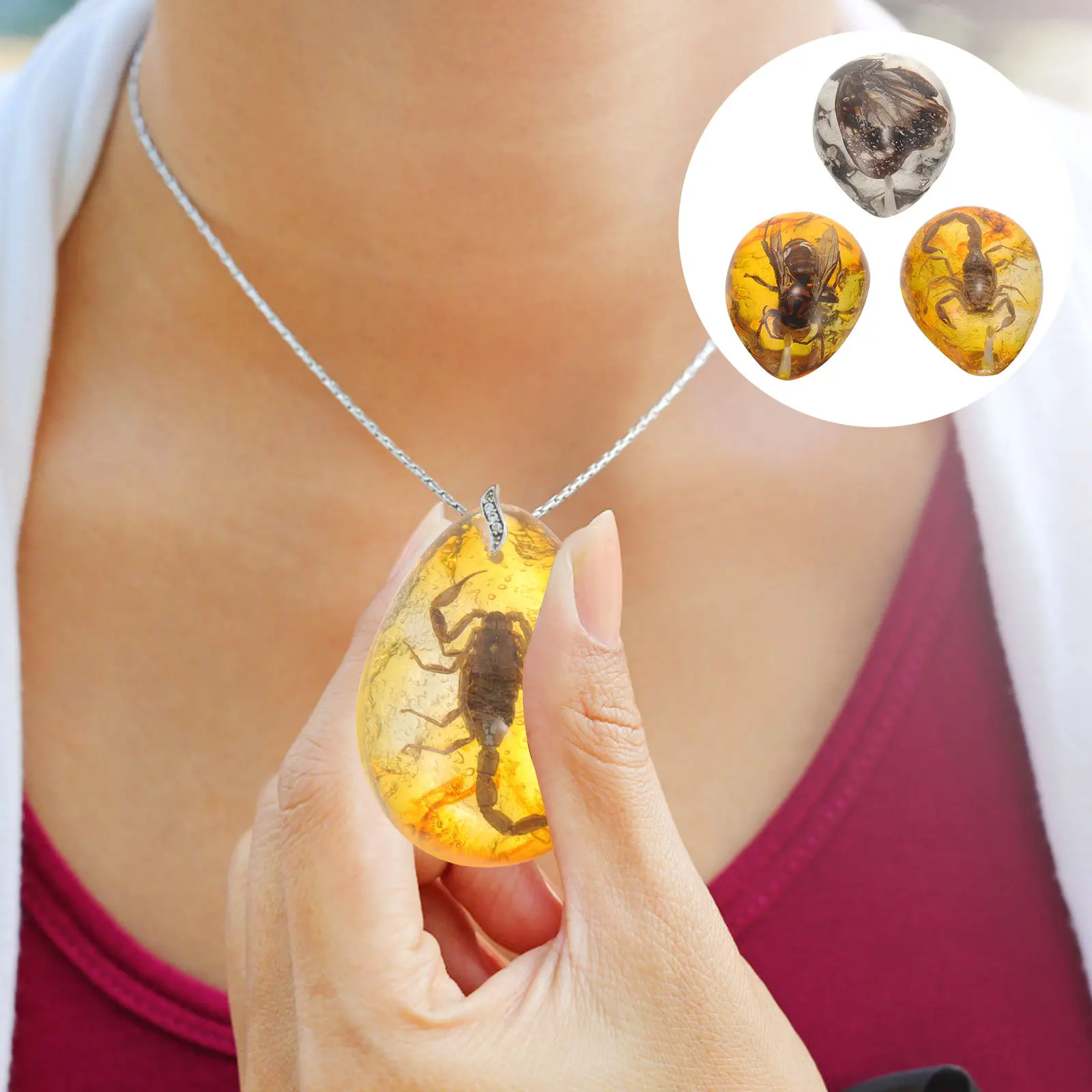 

3 Pcs Insect Amber Specimen Observation Specimens Crafts Pendant Resin Ornament Decor for Diy