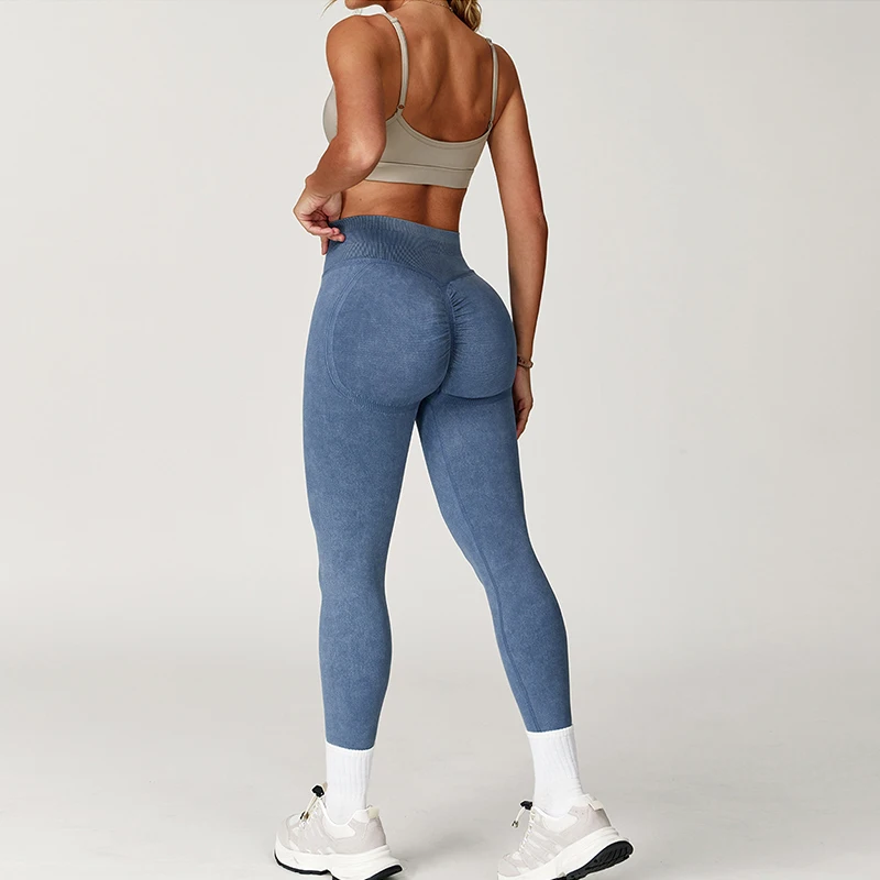 Fitness Hip Lifting Seamless Yoga Pants Women High Stretch Washed Gym Workout Leggings Woman New Breathable Slim Sports Leggings