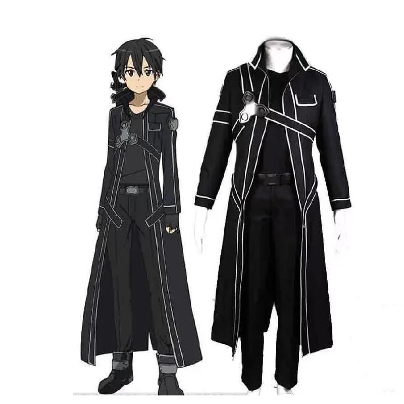 

Косплей аниме меч искусство онлайн костюмы Kirito Kazuto Kirigaya куртка Хэллоуин платье наряды женский костюм