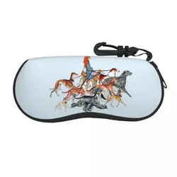 Custom Walking The Sighthounds Shell Eyeglasses Case Men Women Cute Greyhound Whipppet Dog Glasses Case Sunglasses Box Pouch