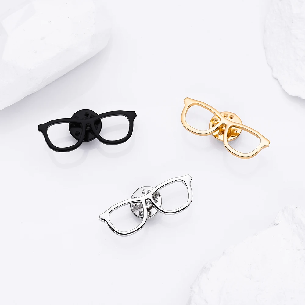 Hanreshe Glasses Shape Lapel Pins Metal the Ophthalmology Brooches for Doctor Gift Pin Badge Medical Fashion Jewelry Accessories