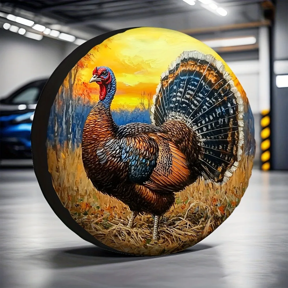 Wild Turkey Design RV Spare Tire Cover Durable Waterproof for SUV Trailer Road Trip