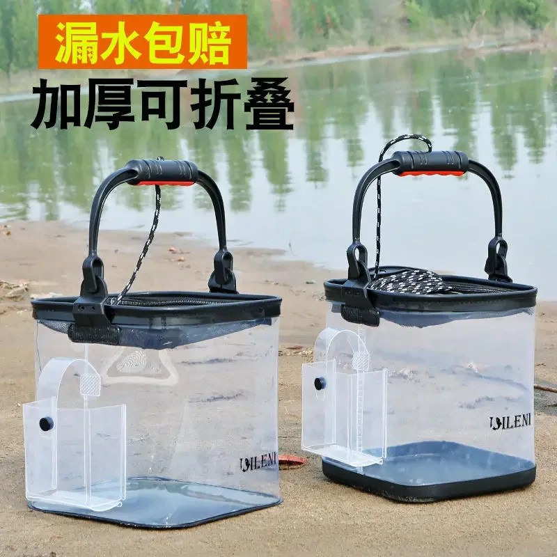 

Transparent Water Bucket Folding Fishing Box Packed Fish Live
