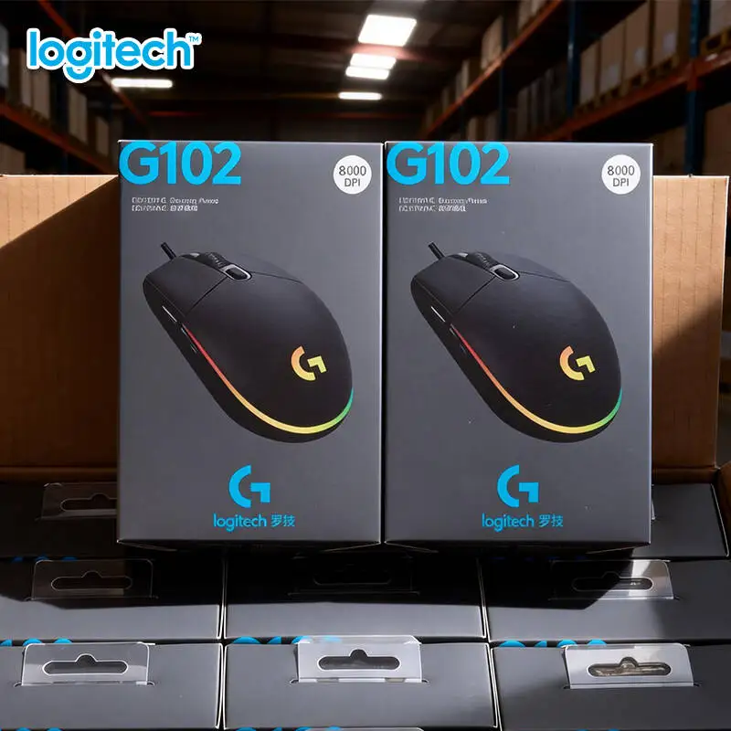 Logitech G102 Kabelgebundene Gaming-Maus 8000 DPI HERO Sensor RGB-Farben 6 Programmierbare Tasten für Profi-PC-Mac-Gamer G203/G402G/M100R