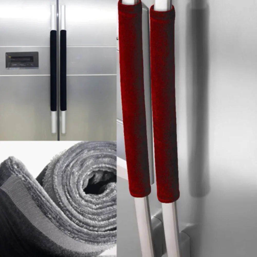 2 قطعة غطاء مقبض باب الثلاجة أجهزة المطبخ ديكور الثلاجة مقبض الفرن المضادة للانزلاق مقبض الباب حامي