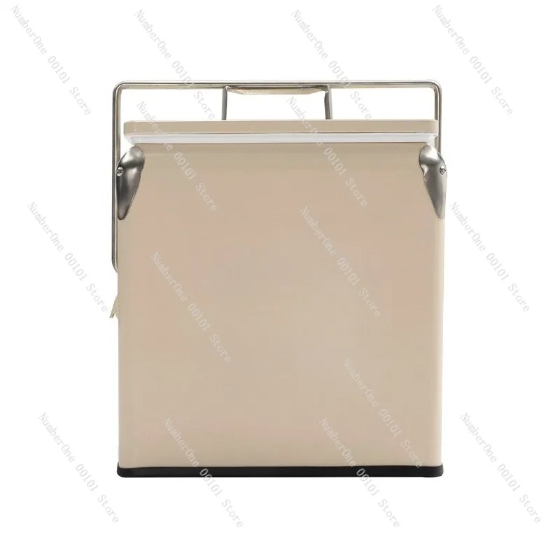 

Metal Insulated Ice Bucket 13L Large Capacity Steak Gift Cooler Box Outdoor Car Camping Hotel Refrigerated Storage Bin Portable