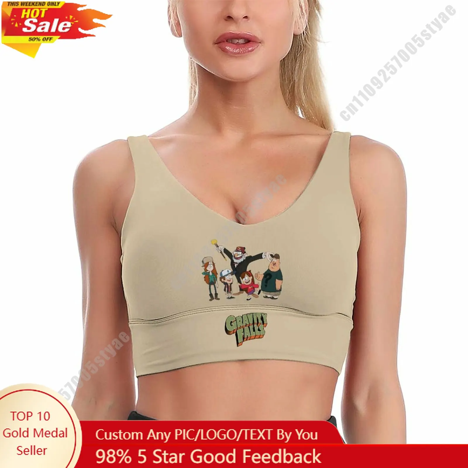 

Gravity Falls Sports Bra Disney Character Custom Breathable Underwear Running Fitness Push Up Bra Fresh Fashionable Gifts