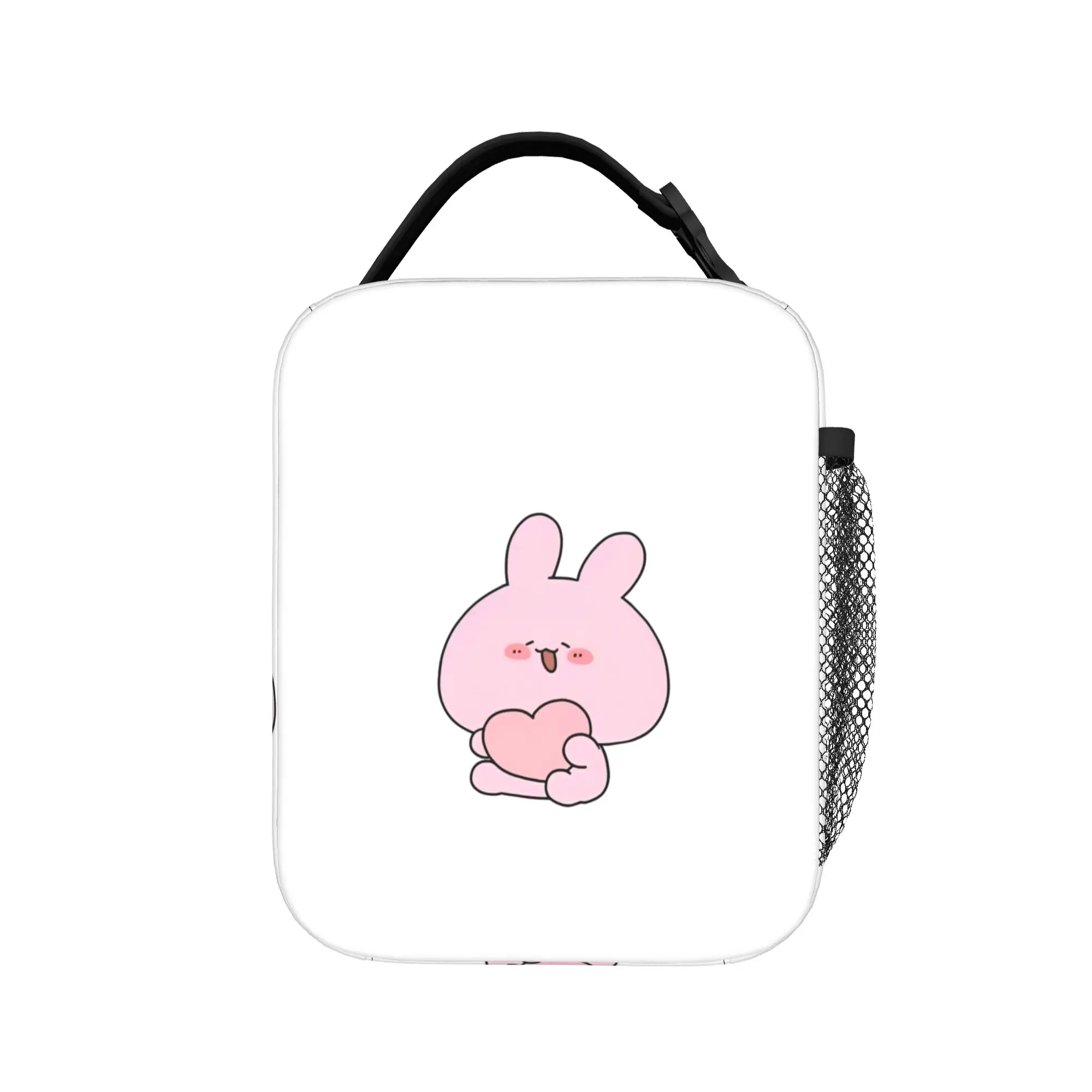 Asamimichaan Cute Asamimi Insulated Lunch Bag Leakproof Rabbit Meal Container Cooler Bag Tote Lunch Box Bento Pouch