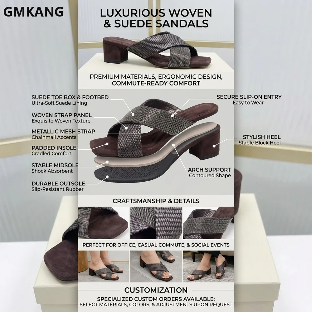Here is the optimized product title, strictly following all your rules:**Women's Kitten Heel Slides Square Peep Toe Summer