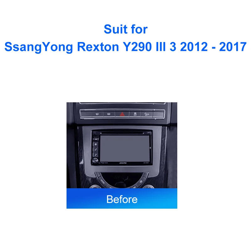 For SsangYong Rexton Y290 III 3 2012 - 2017 Android Car Radio Installation Fascia Frame Multimedia Player Panel Dash Mount Kit