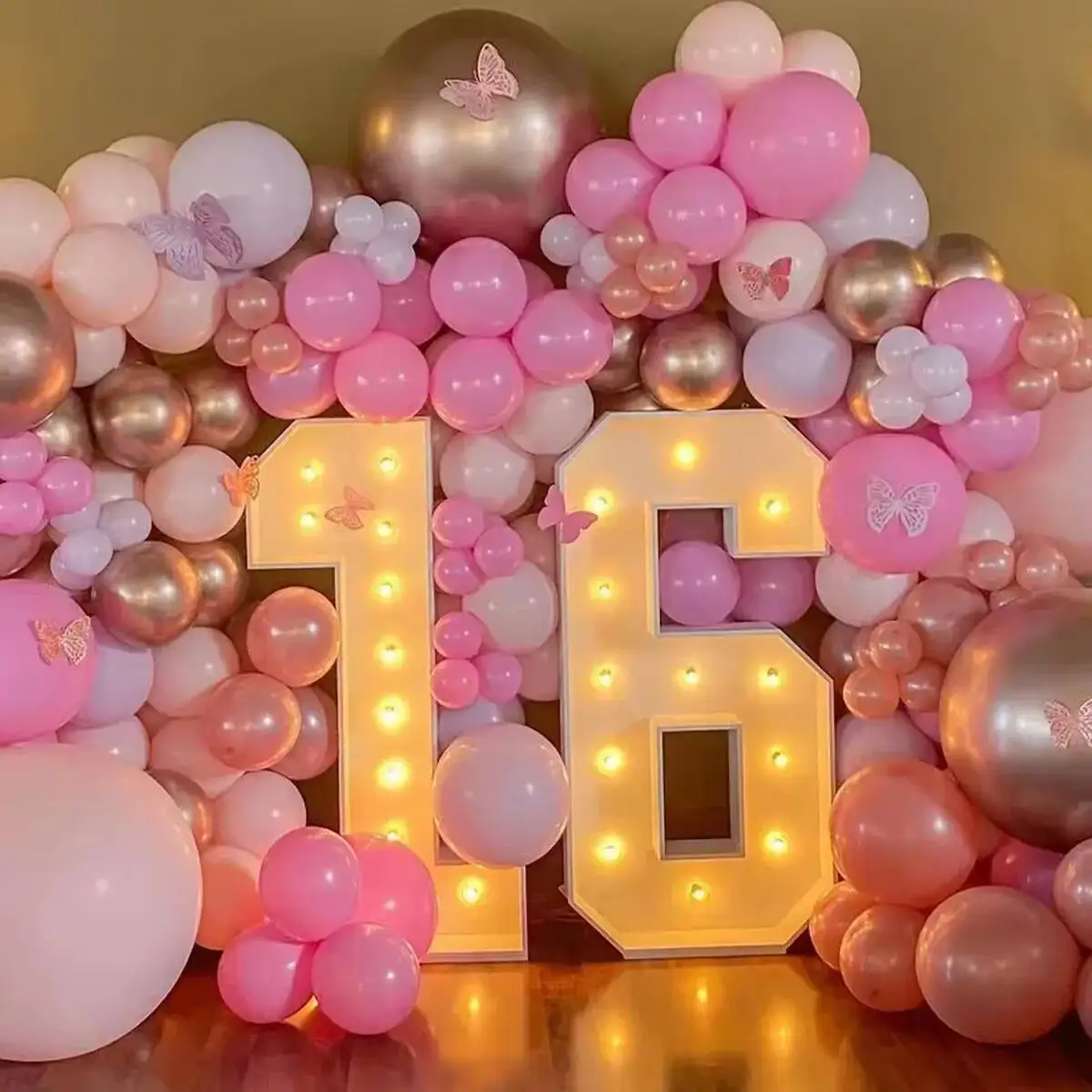 Giant Number Led Light for Kids Birthday Party Wedding Anniversary Decor DIY Frame Marquee Number KT Board Balloon Filling Box - view 3