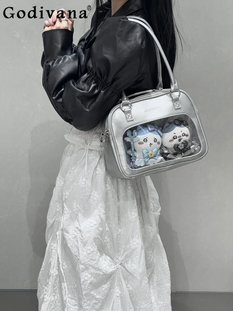 Japanese Original Sweet Lady Transparent Pain Bag Small Capacity Jk Uniform Ins Wind Simple Commuting Versatile Shoulder Bag