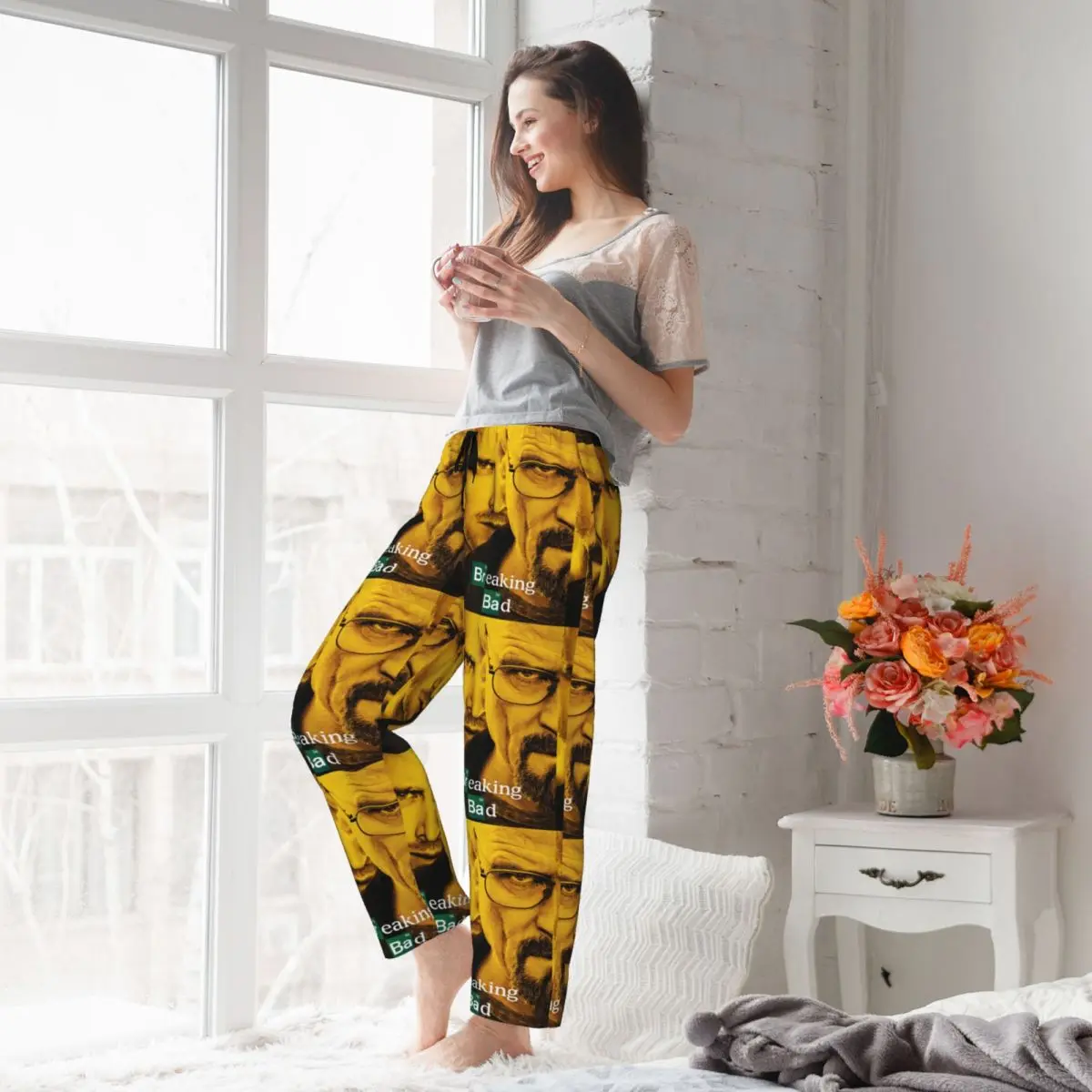 Breaking Bad Chemical Crime Women's Loungewear pants Stretch Walter White Jesse Pinkman Pyjama Pants Home Pajama Bottoms view 6