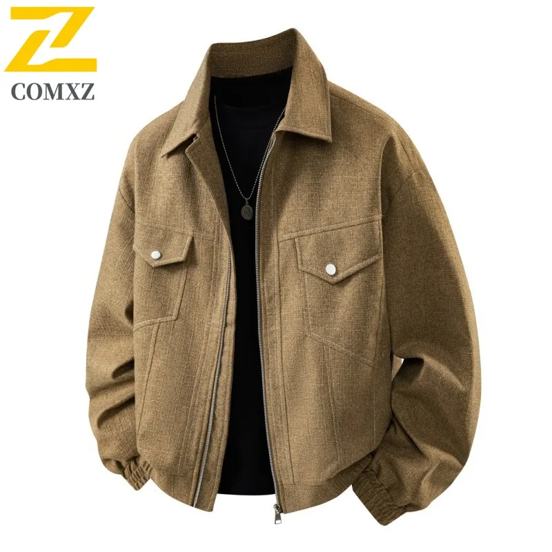 COMXZ Premium Men Jacket Korean Style Fashion Lightweight Coat Casual Daily Style Windproof Spring Autumn Garment windbreaker