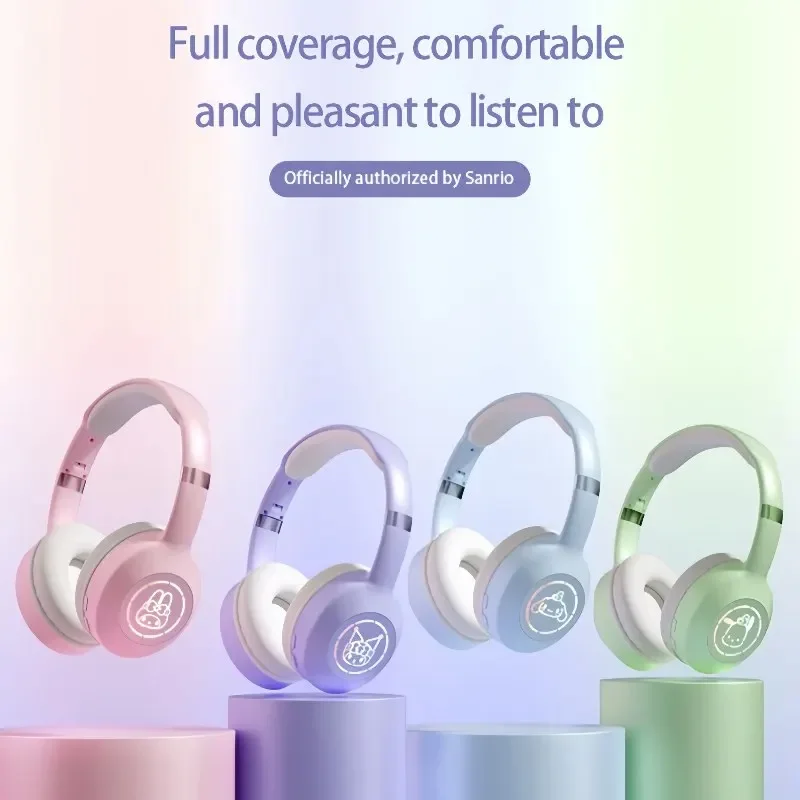 MINISO Kuromi Bluetooth Headphone Wireless Headsets Anime Cartoon Stereo Cinnamoroll Headset Earphone with Mic Fashion Gifts