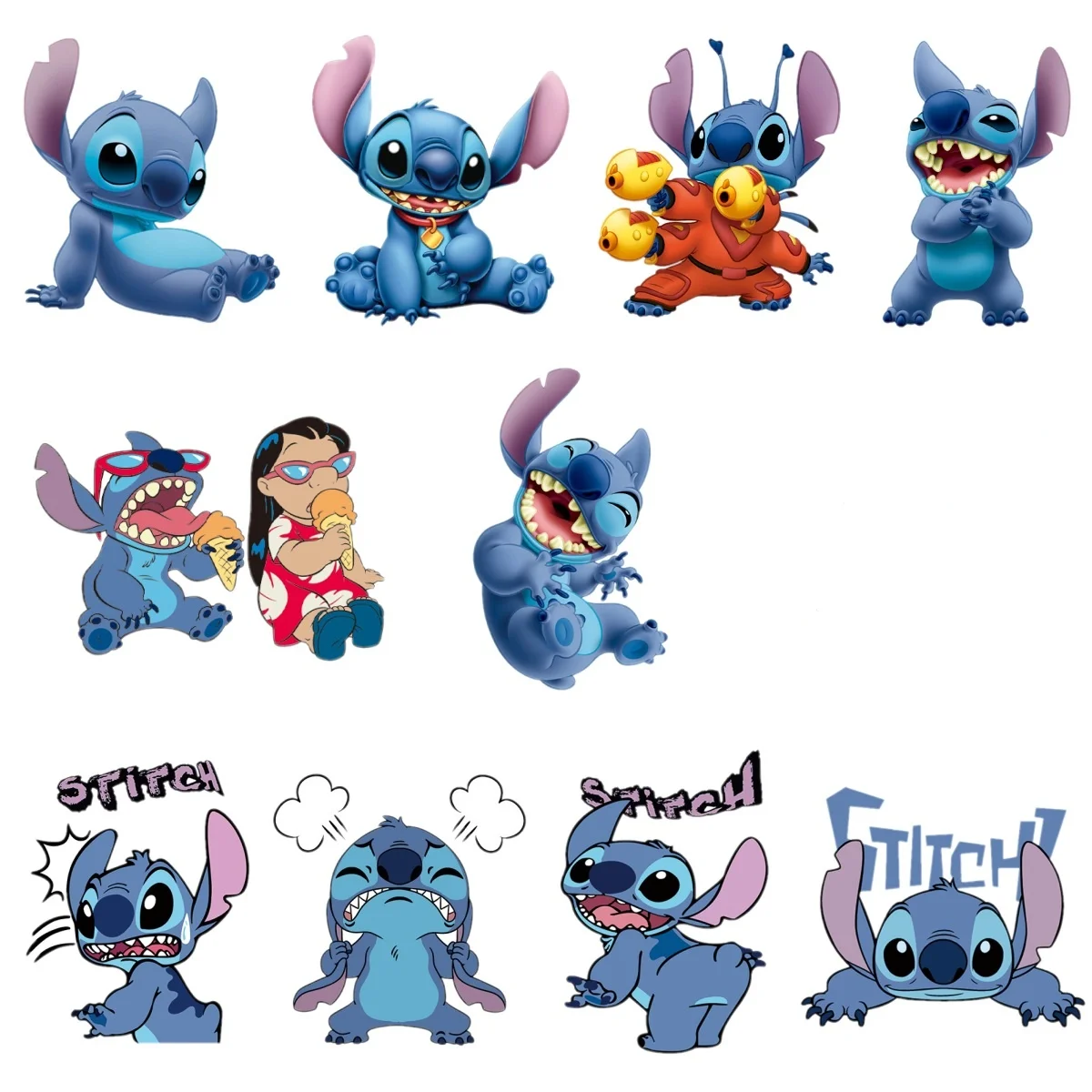 1Pcs Cartoon Miniso Disney Stitch Lilo Iron On Heat Transfer Stickers Clothes Pinted Thermal Appliques Washable T-Shirt Decal