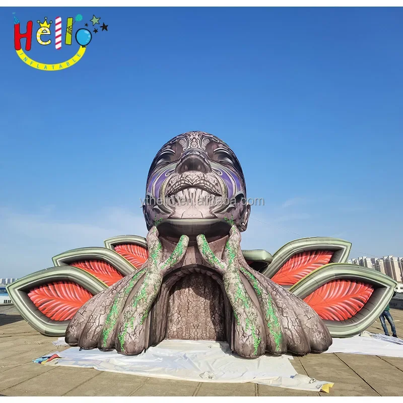 Carnival Stage Decorative Tunnel Jungle Style Air Blow Up Giant Inflatable Goddess Head