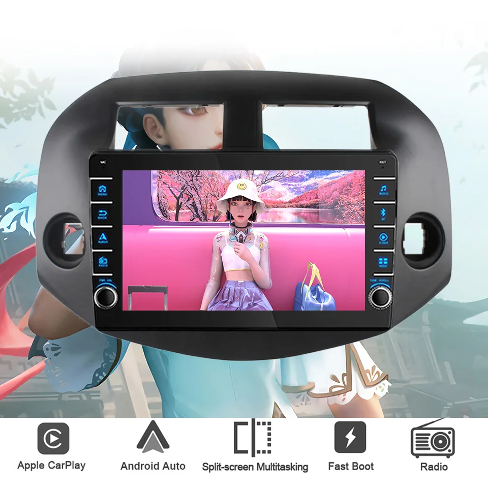 8G+128G QLED Screen Car Radio GPS Navi Monitor For Toyota RAV4 RAV 4 2007-2013 Autoradio Tape recorder DVD Cassette Carplay Auto