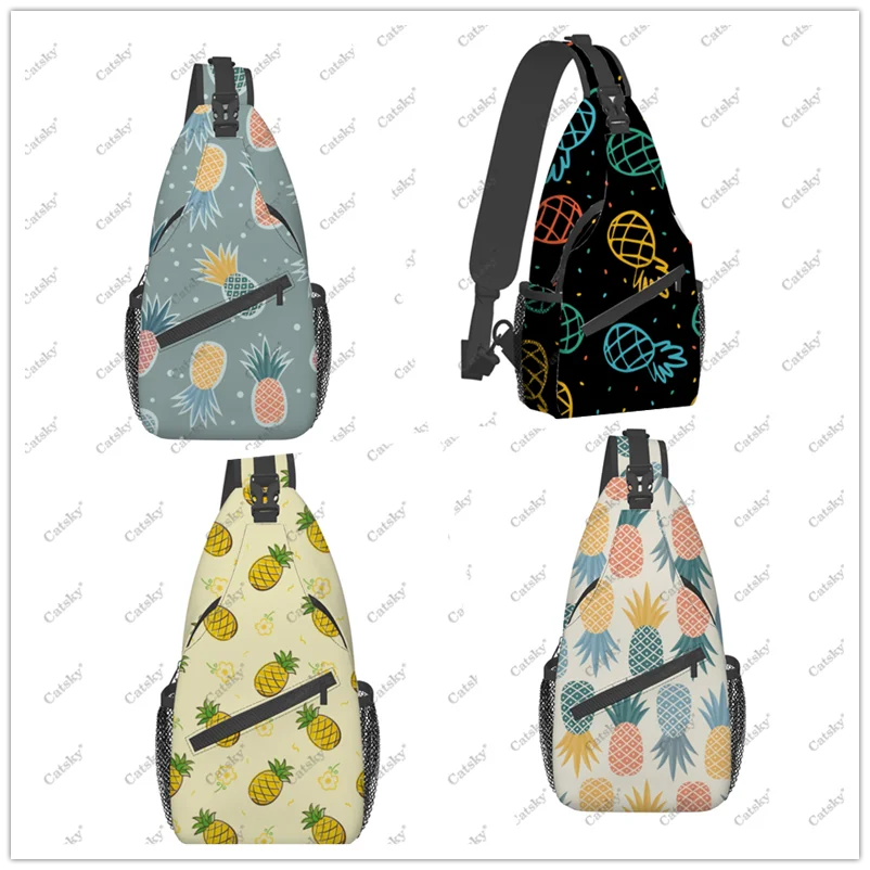 

Pineapple Pattern Men's casual slanted shoulder bag chest bag large capacity printed sports storage women crossbody bag