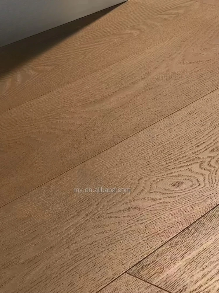 Lantai kayu ash rekayasa multi-lapis versi kustom, dipasang dengan lem, 14mm, polos besar, nyaman untuk kamar tidur