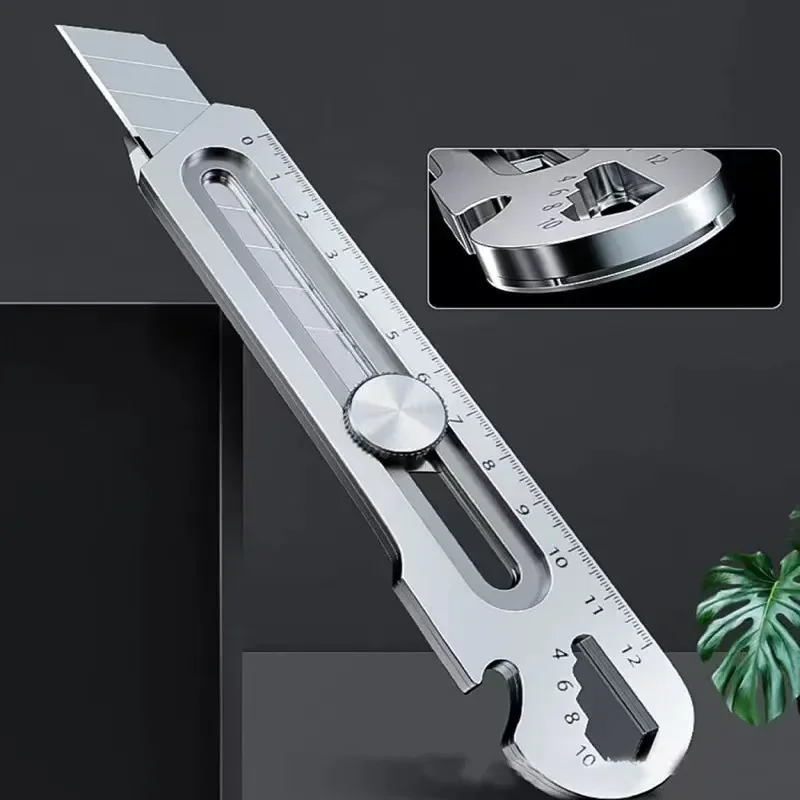 Utility Knife Box Cutter 6 In 1 Mutipurpose Stainless Steel Retractable Heavy Duty Waterproof Snap off Cutter Knife