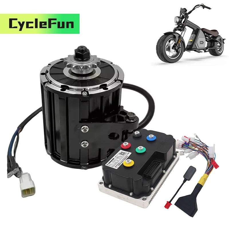 

QS120 2KW 72V PMSM 4600RPM 70H Mid Drive Motor With FarDriver ND72300 Controller For Electric Motorcycles Scooter Conversion Kit