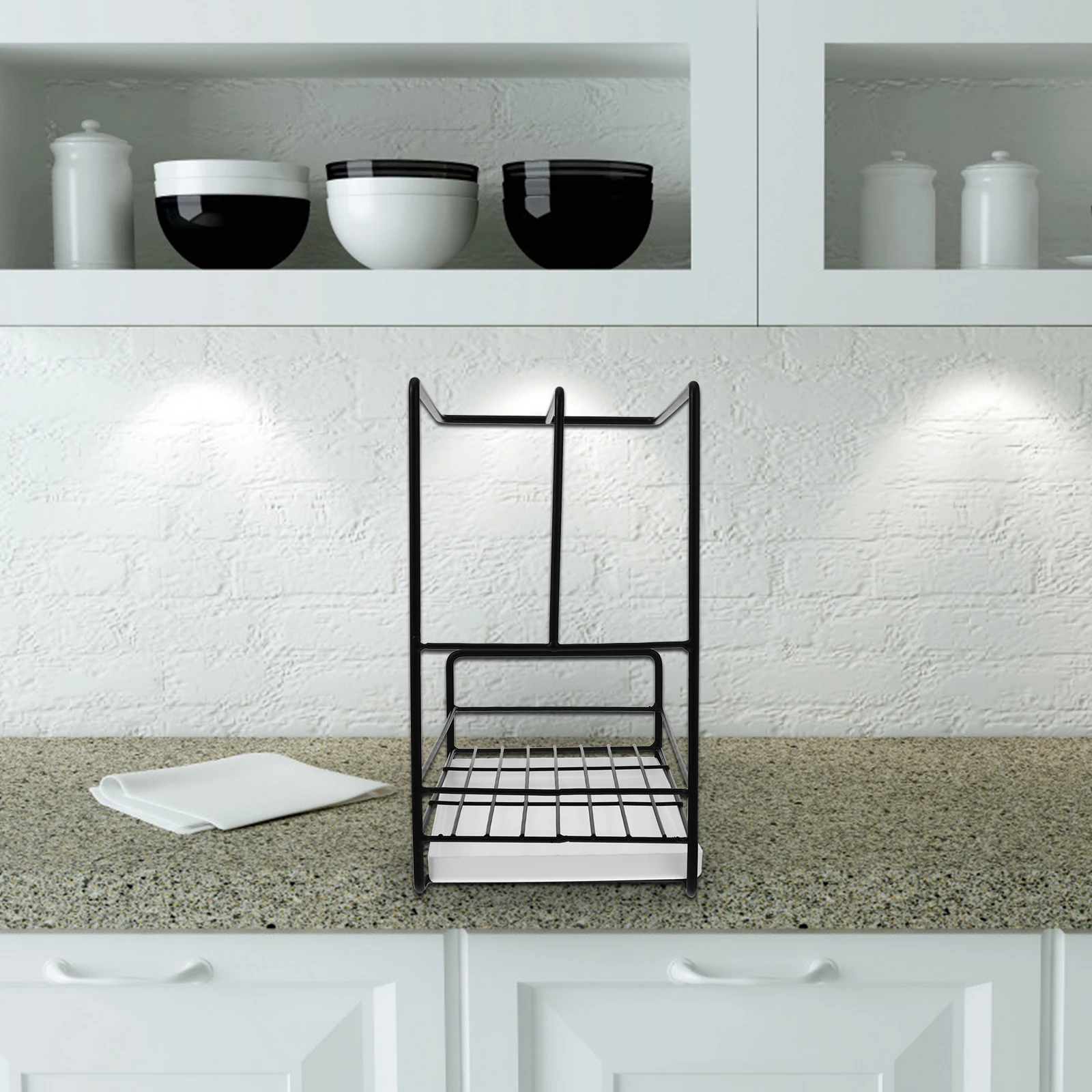 

Kitchen Sponge Holder Storage Rack Elegant Drainer Cloth Shelving Carbon Steel Lightweight Kitchen Facilities