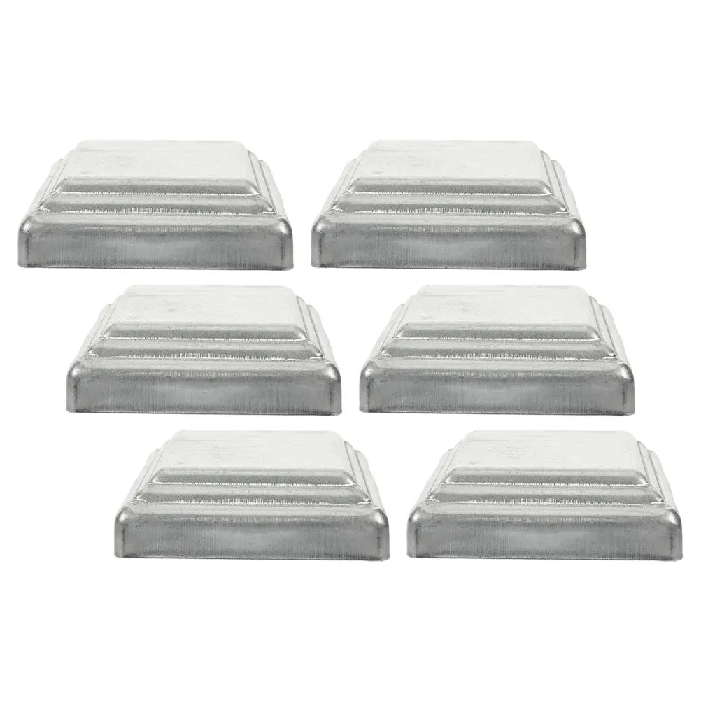6Pcs Steel Fence Post Caps Square Decorative Covers Replacement Fence Protector Garden Deck Post Accessory Guardrail Steel Caps