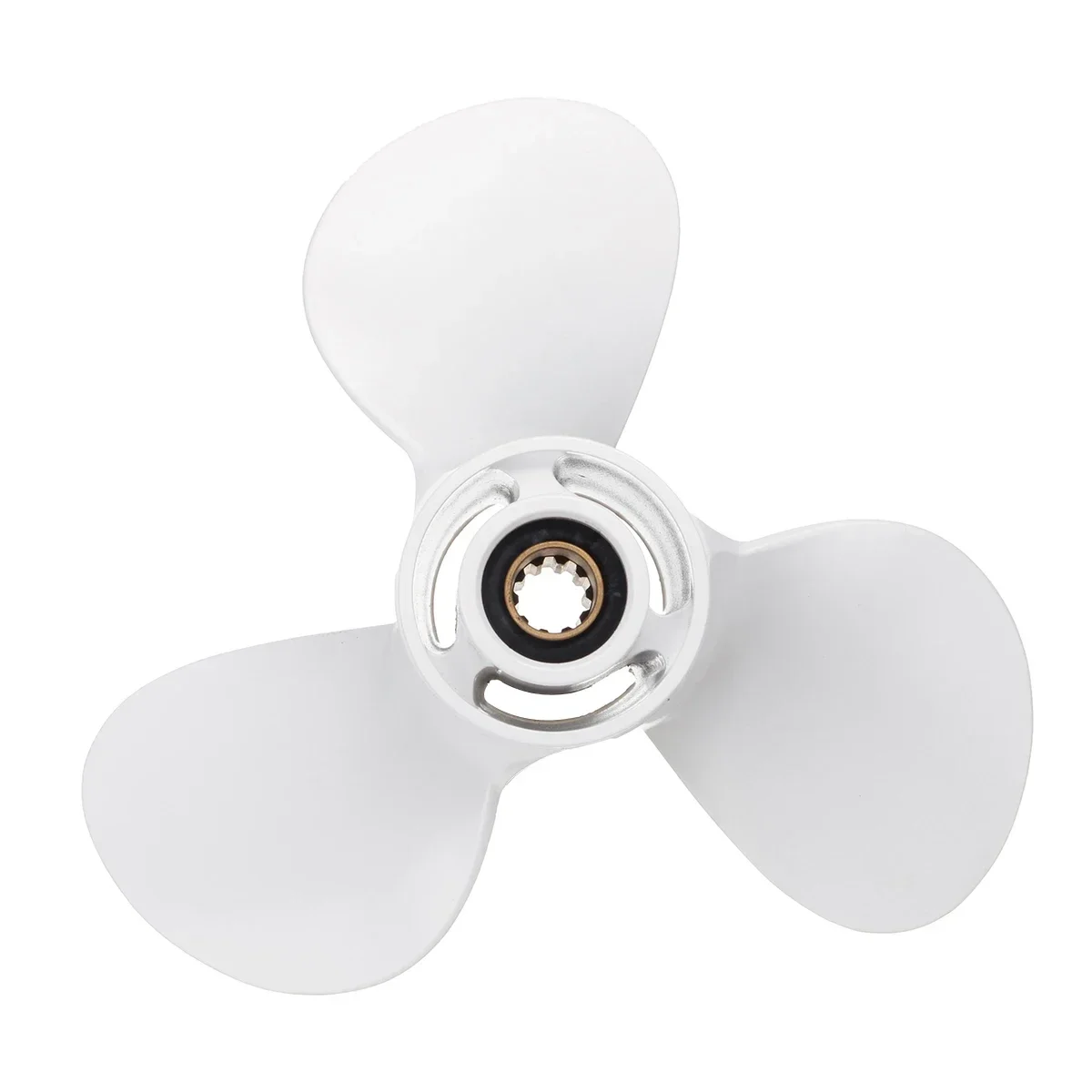 Outboard Propeller Aluminum Alloy 3 Blades 10 Spline Tooth R Rotation White For Yamaha 20-30HP 664-45945-00-EL 9 7/8 x 10 1/2