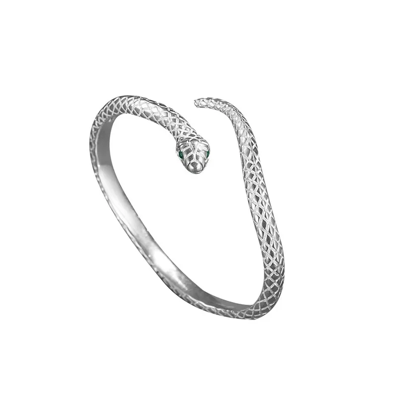 Pulsera de plata de ley 925 con forma de serpiente, brazalete de temperamento, regalo de fiesta de cumpleaños, joyería hermosa para mujer, envío