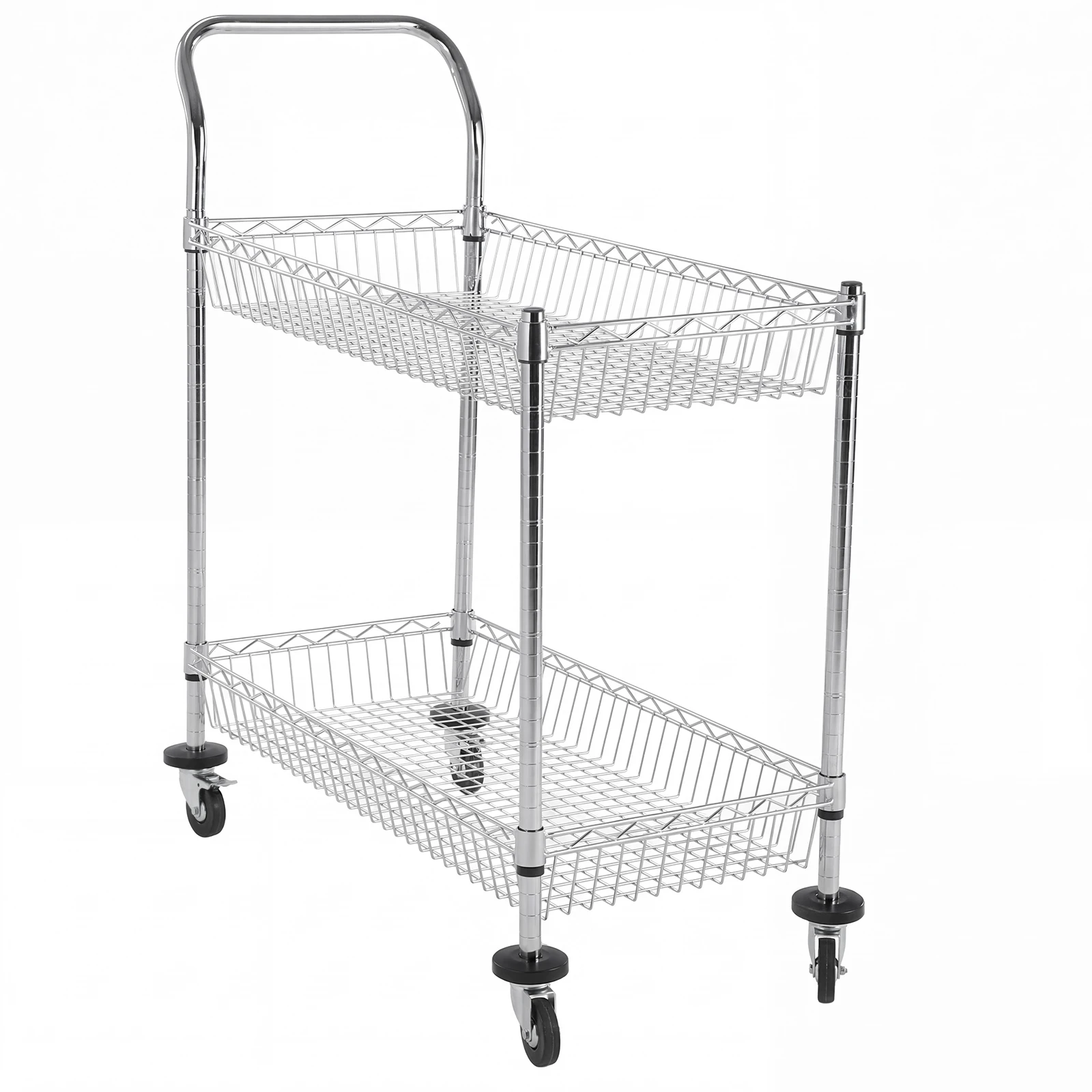 

Trolly Cart with Wheels 550 LBS Capacity Delivery Grocery Cart L35.43xW17.72xH42.13 Inch for Home Office Legal Folders